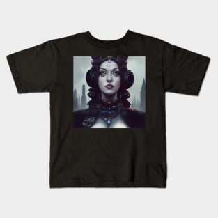 Steamgoth Woman in the City Kids T-Shirt